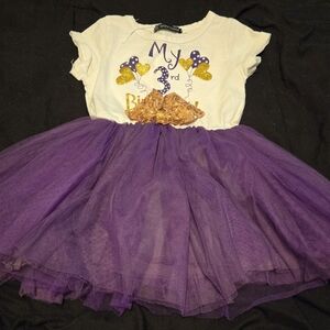 Adorable Purple and White Kids Dress